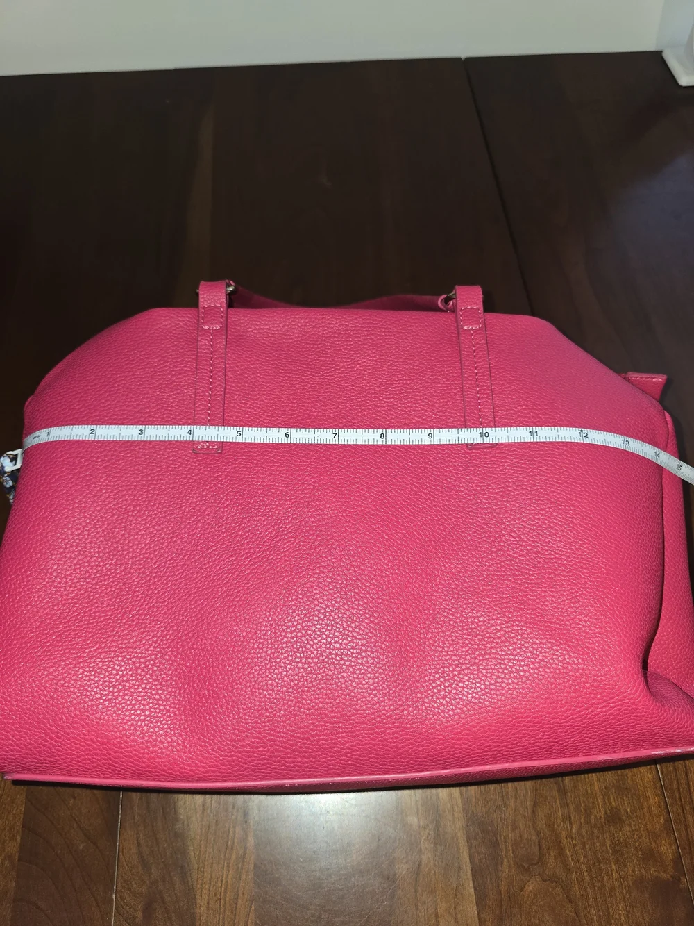 Hot Pink 💕 Pebbled Leather-Like Shoulder Bag with Triple Zipper Compartments